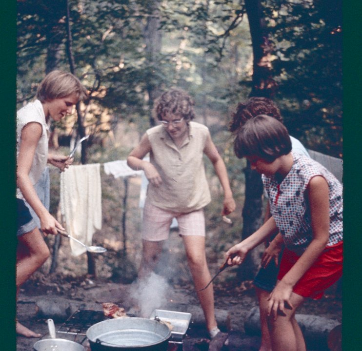 Campers cooking out